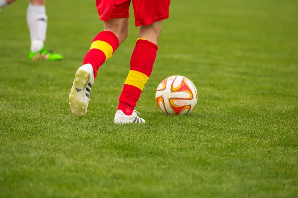 football-pitch red socks